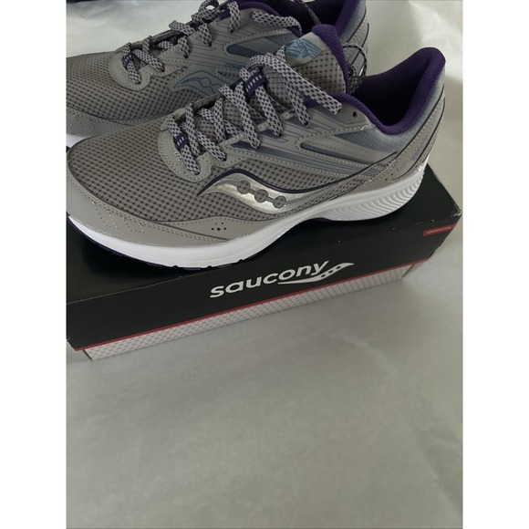 SAUCONY Womens Cohesion‎ 15 Running Walking Shoes Smoke/Grape Pop NIB SIze 10.5 - Picture 1 of 6